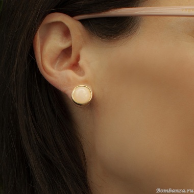 Пусеты Fiore Luna, ROSE QUARTZ